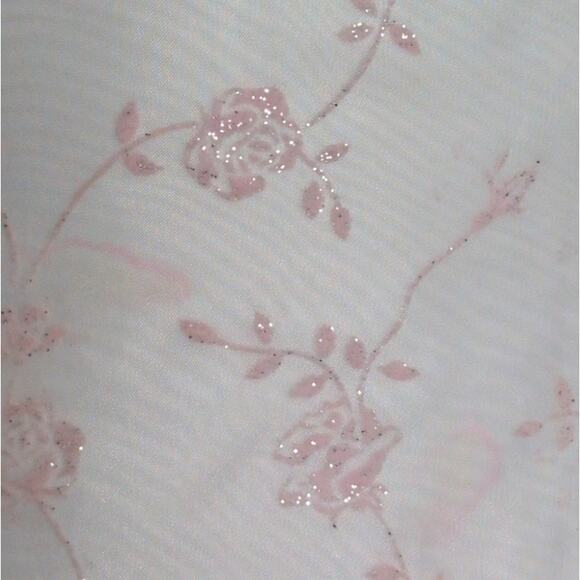 VTG Morgan Co Babydoll Gown 4 Formal Dress Open Back Pink Velvet Burnout Fairy - Picture 4 of 6